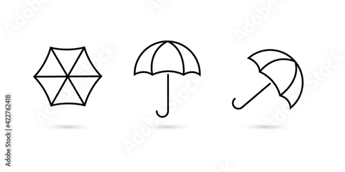 umbrella icon or umbrella symbol isolated icons logo. Vector flat illustrations. High quality vector icons in black style.