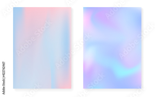 Hologram gradient background set with holographic cover.