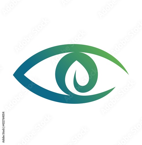 Eye Leaf Logo Vector Template