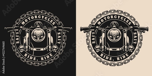 Custom motorcycle round vintage badge