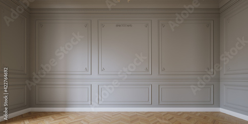Bild auf Leinwand mur gris de avec moulures