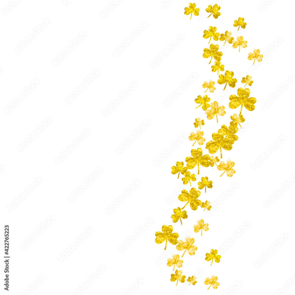 St patricks day background with shamrock. Lucky trefoil confetti. Glitter frame of clover leaves. Template for flyer, special business offer, promo. Merry st patricks day backdrop. St patricks day background with shamrock. Lucky trefoil confetti. Glitter frame of clover leaves. Template for flyer, special business offer, promo. Merry st patricks day backdrop.