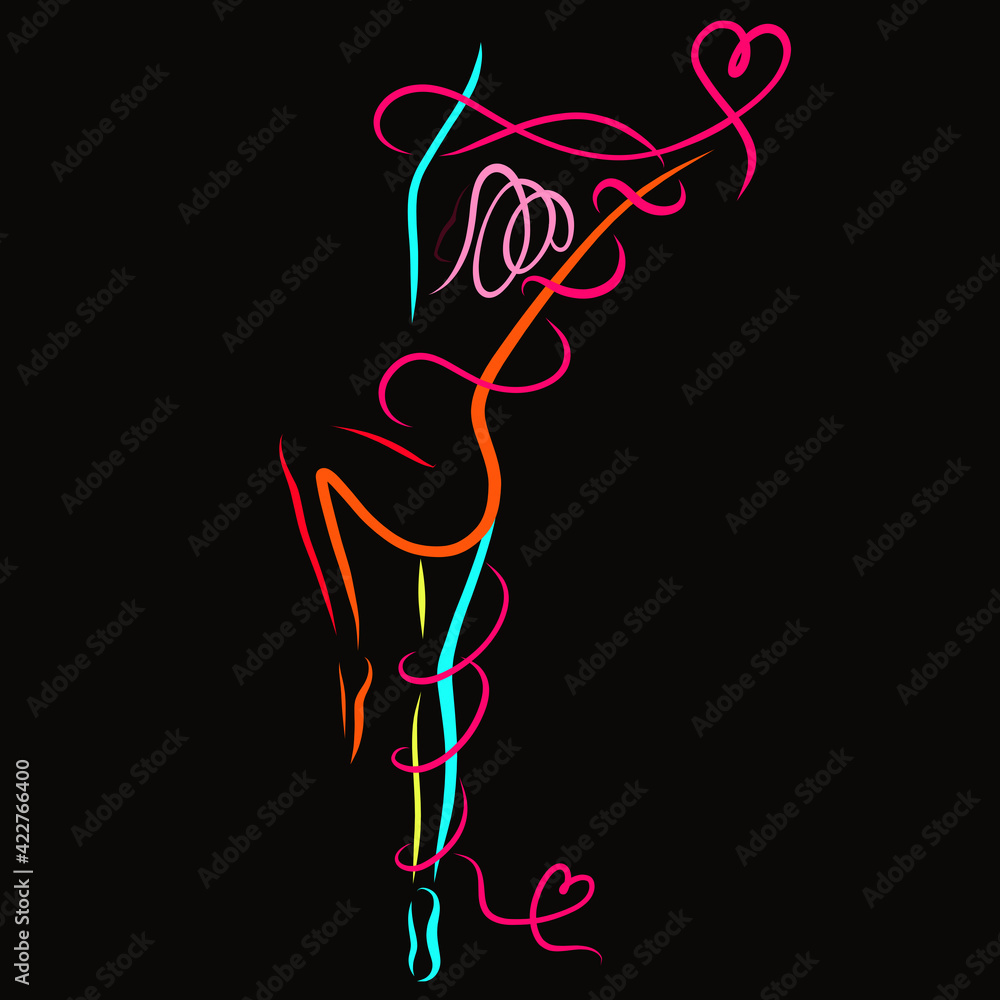 graceful athletic movements and a heart-shaped ribbon with infinity