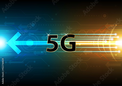 Communication network concept of 5G technology. High speed internet and connection. Vector illustration design.