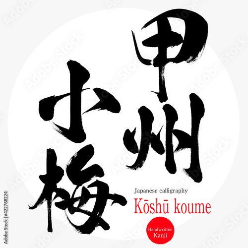 甲州小梅・Kōshū koume（筆文字・手書き・漢字）