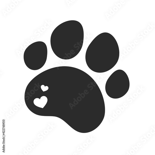Vector design loves dogs. Heart, bone and floating dog feet for pet supplies stores.