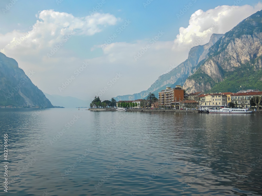 landscape of lecco and its lake