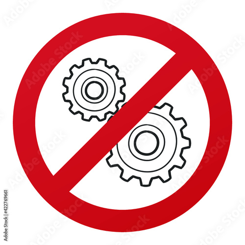 No Engage Symbol Isolated on White Background. Vector Illustration Prohibition Stop Sign.