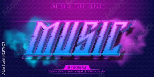 Music text, party style editable text effect