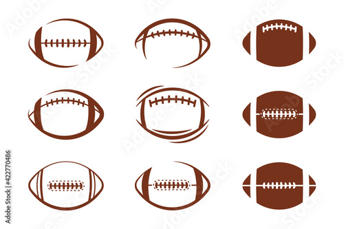 Vector pattern design oval ball in sports american football popular sport competition to find winner photo