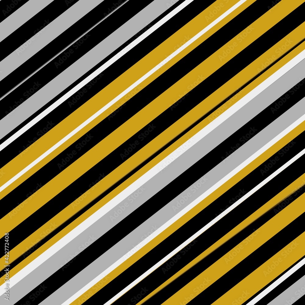 many diagonal striped patterns in grey and black with vivid yellow and white colours