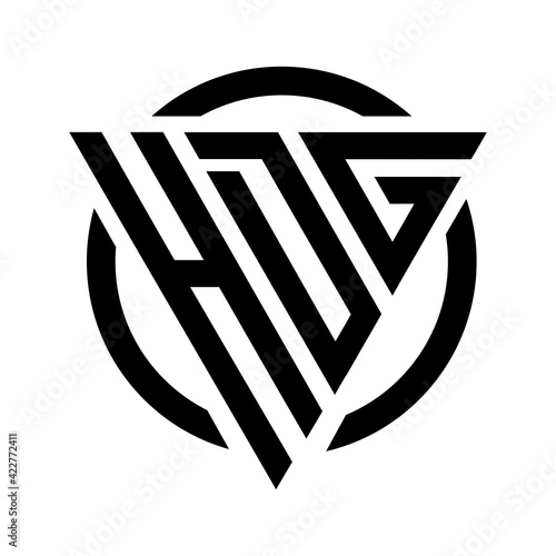 Initial letter HDG triangle monogram cool simple modern logo concept 