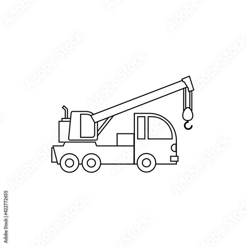 car tow service, 24 hours, truck , solated icon on white background, auto service, car repair
