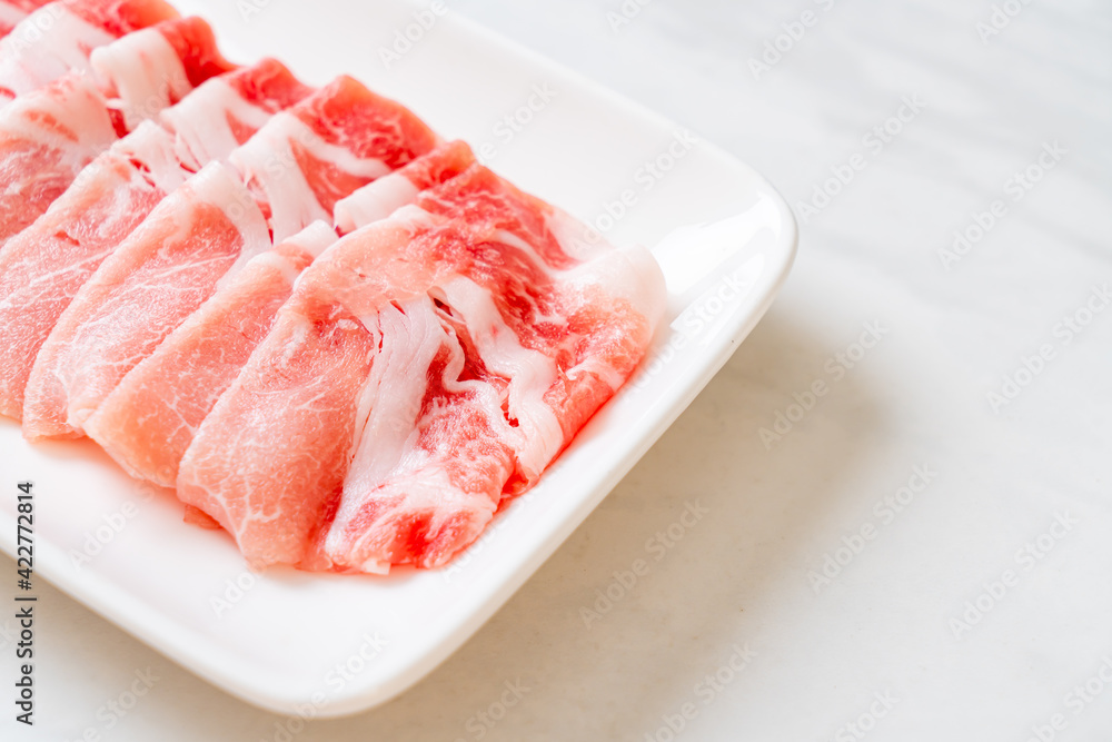 fresh pork sirloin sliced