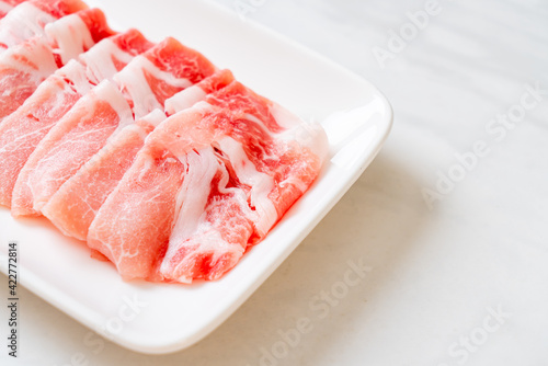 fresh pork sirloin sliced