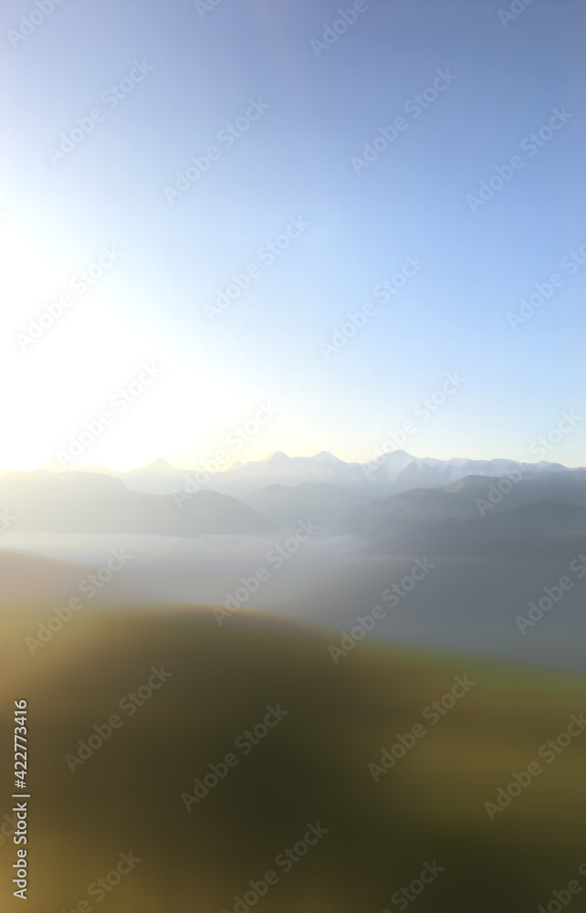 Obraz premium Abstract Landscape. The power of light