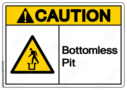 Caution Bottomless Pit Symbol Sign,Vector Illustration, Isolate On White Background Label. EPS10