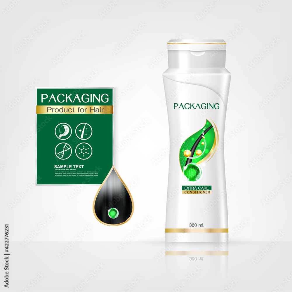 Packaging products Hair Care design, shampoo bottle templates on White  background Stock Vector | Adobe Stock
