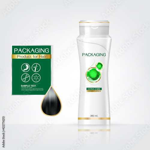 Packaging products Hair Care design, shampoo bottle templates on White background