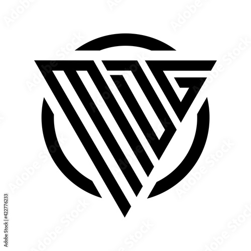 Initial letter MDG triangle monogram cool simple modern logo concept 