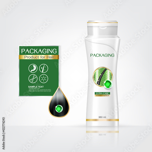 Packaging products Hair Care design, shampoo bottle templates on White background