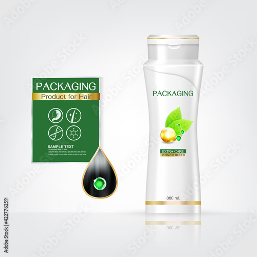 Packaging products Hair Care design, shampoo bottle templates on White background