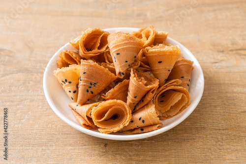 crispy coconut roll - Asian snack photo