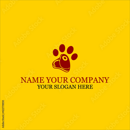 dog food meat raw logo simple icon