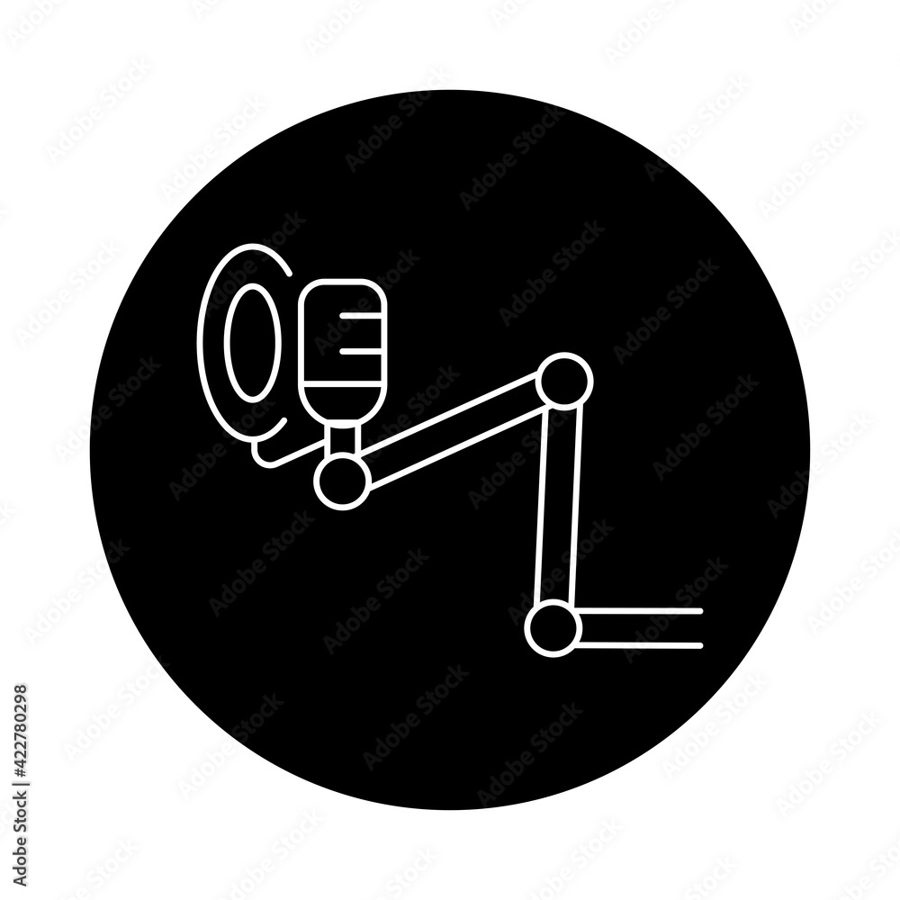 Podcast microphone color line icon. Editable stroke. Podcast microphone color line icon. Editable stroke.