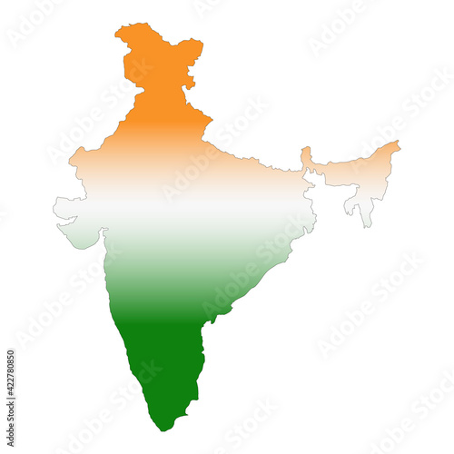 Indian map with tricolor flag jpg 