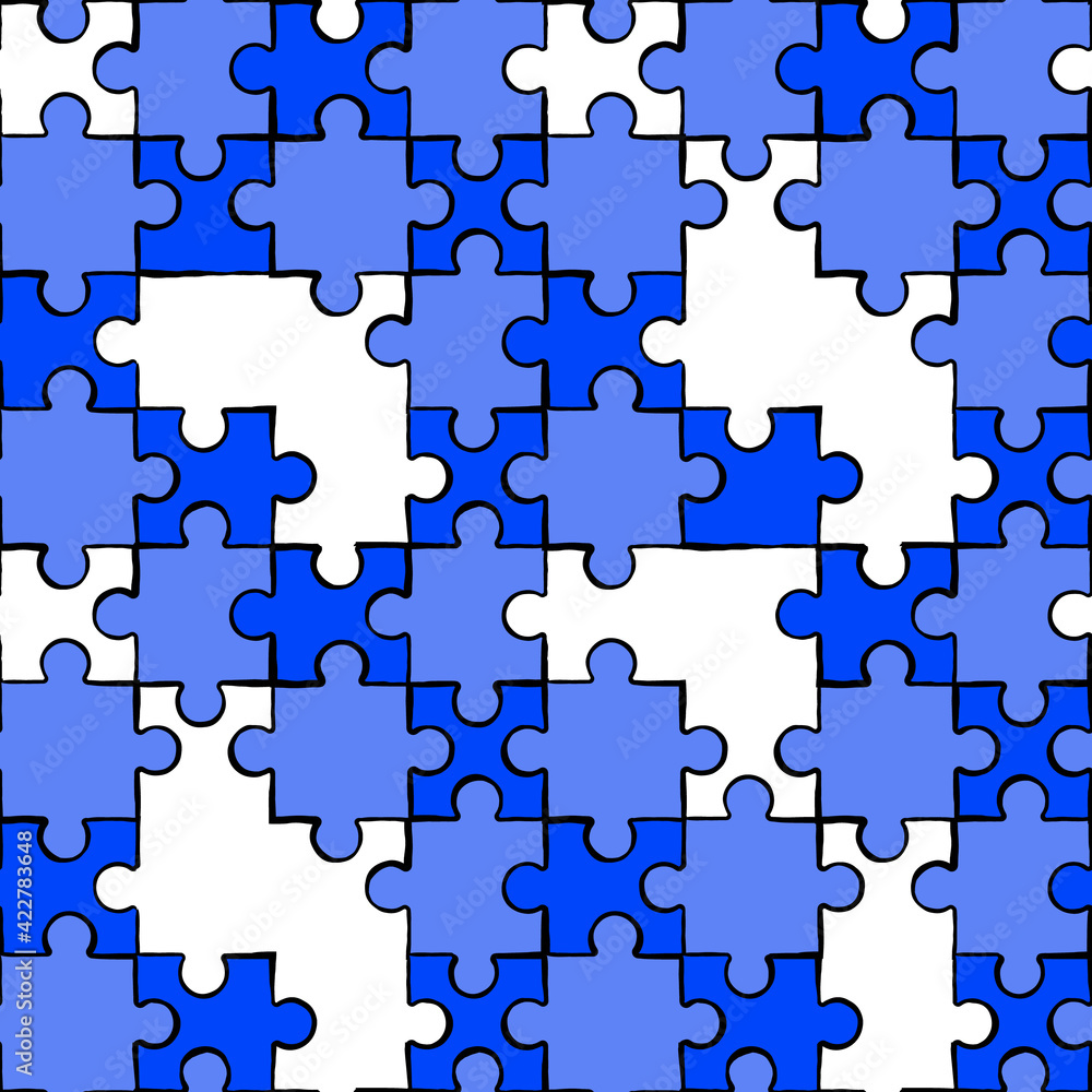 Blue business puzzle seamless pattern background Blue business puzzle seamless pattern background