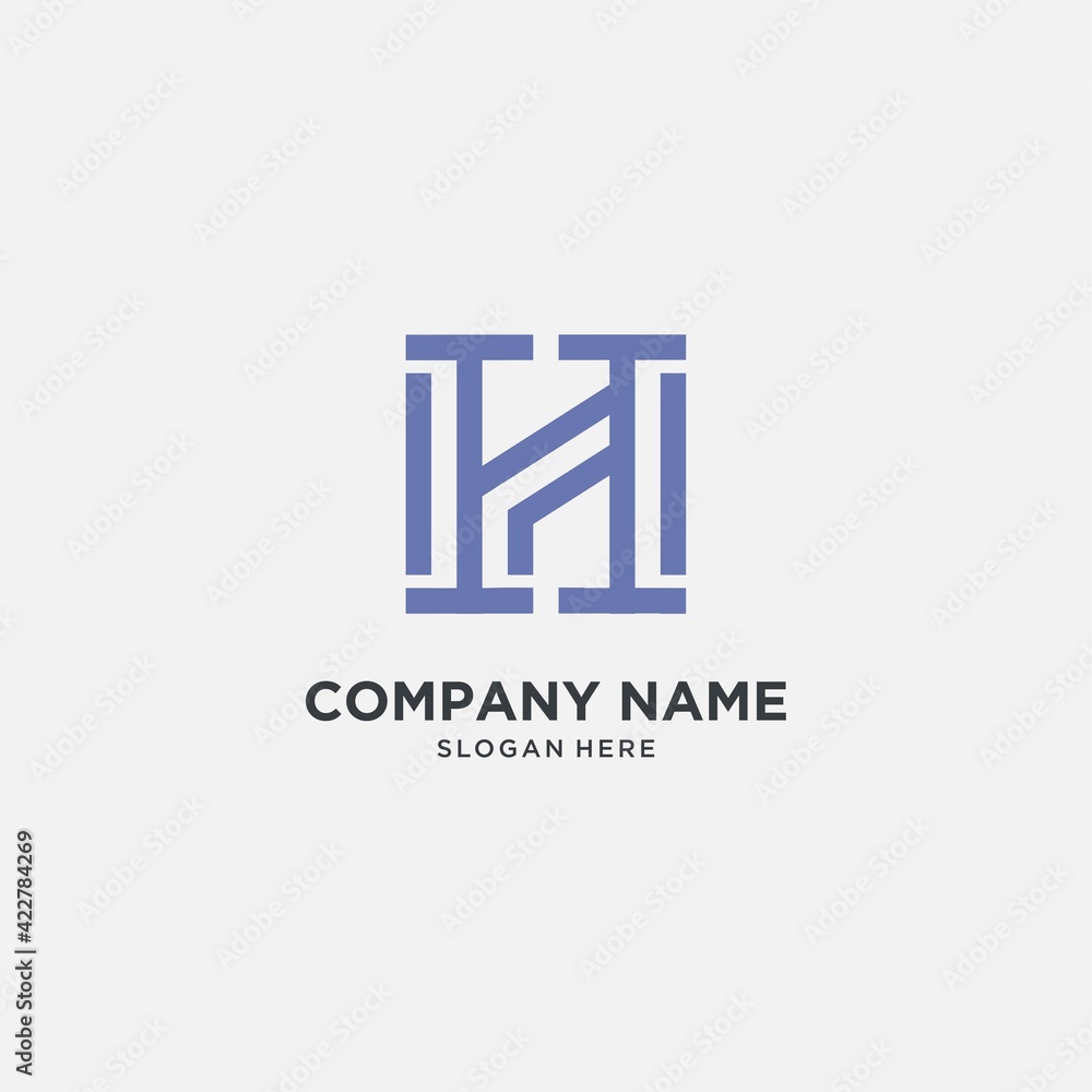 Strong letter h logo design