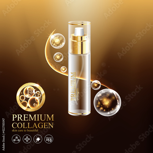 Collagen and Serum Skin Care Product Background Concept Cosmetic for Skin.