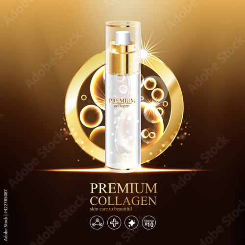 Collagen and Serum Skin Care Product Background Concept Cosmetic for Skin.