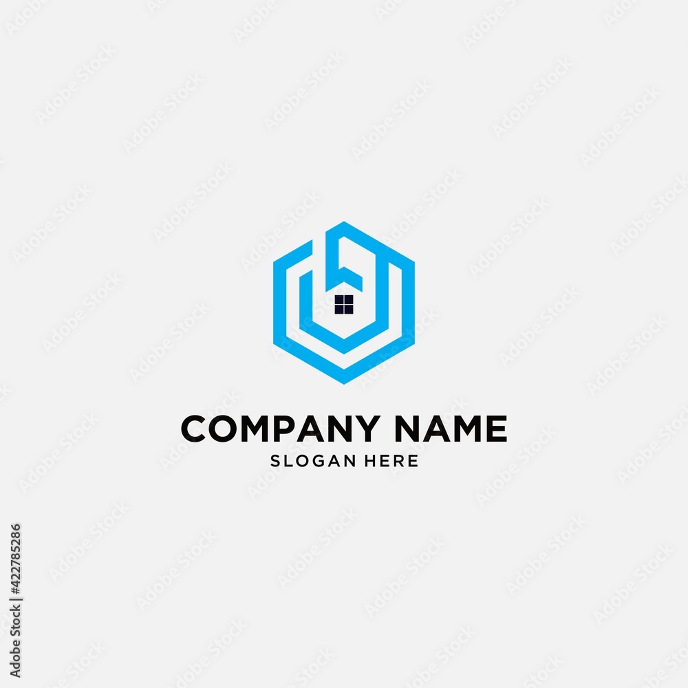 Set of modern building design logo template in gold color Set of modern building design logo template in gold color