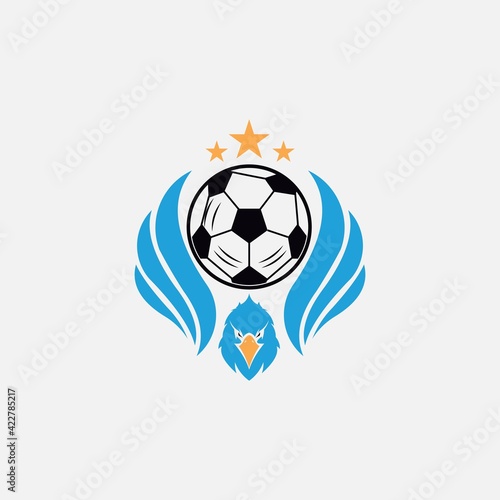 Modern Flying Eagle Soccer Logo Illustration In Isolated 