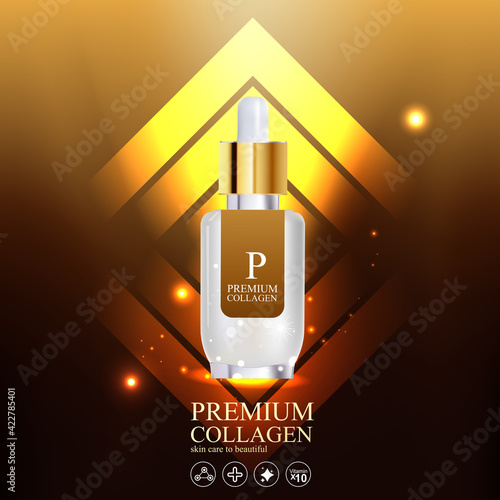 Collagen and Serum Skin Care Product Background Concept Cosmetic for Skin.