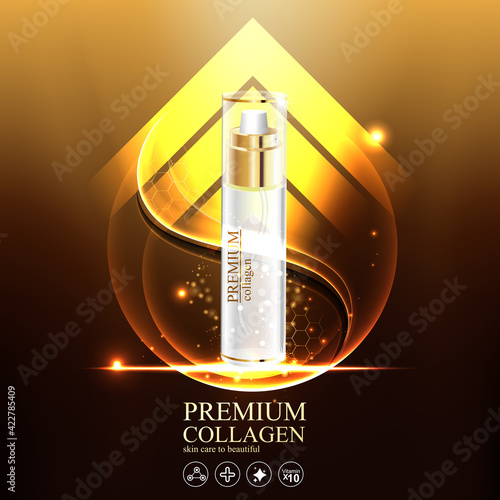 Collagen and Serum Skin Care Product Background Concept Cosmetic for Skin.