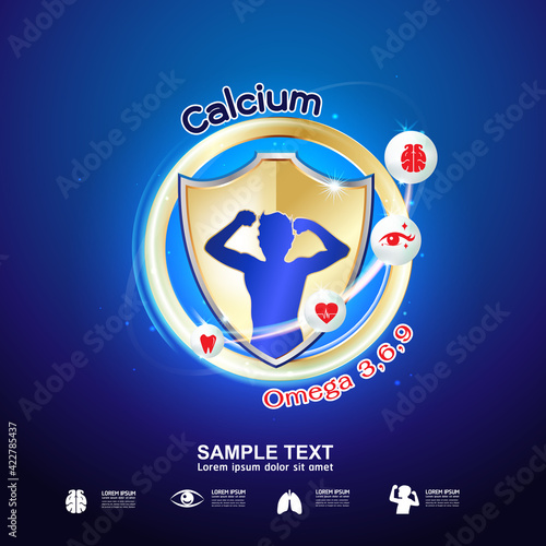 Omega Vitamin and Nutrients Logo for Products Template