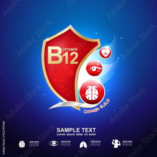Omega Vitamin and Nutrients Logo for Products Template
