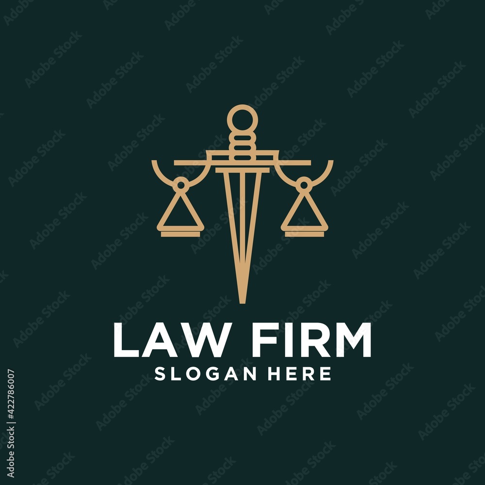 Justice law firm logo with gold color, firm, law, justice Justice law firm logo with gold color, firm, law, justice