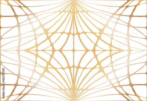 Abstract luxury design. Gold lines on a white background.