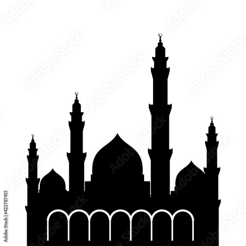 illustration vector graphic of the Masjid Nabawi Makkah Madinah, Islamic Moslem, for the banner of the recitation event