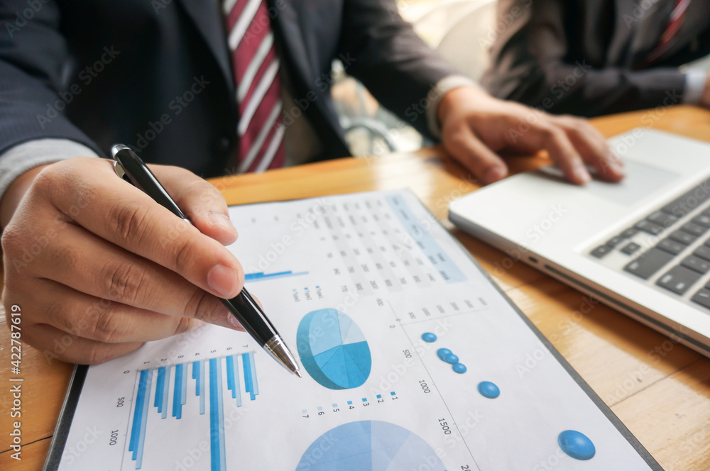 Fototapeta premium Business People Meeting Design Ideas professional investor working new start up project. Concept. business workers working discussing together planning in office..