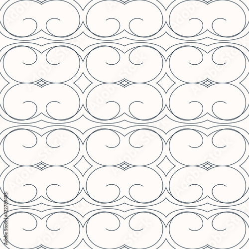 Black and white seamless background with a geometrical ornament