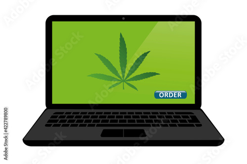 cannabis order online via internet on computer