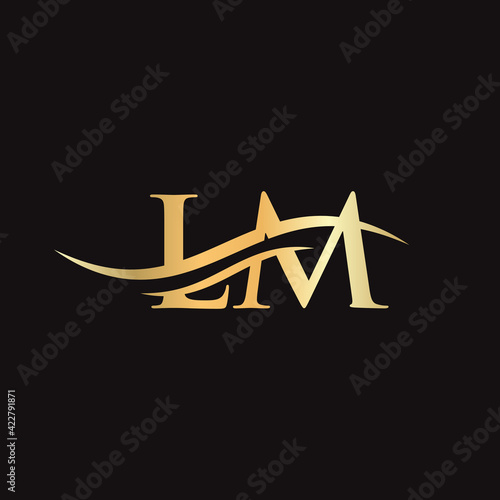 Initial linked letter LM logo design. Modern letter LM logo design vector with modern trendy