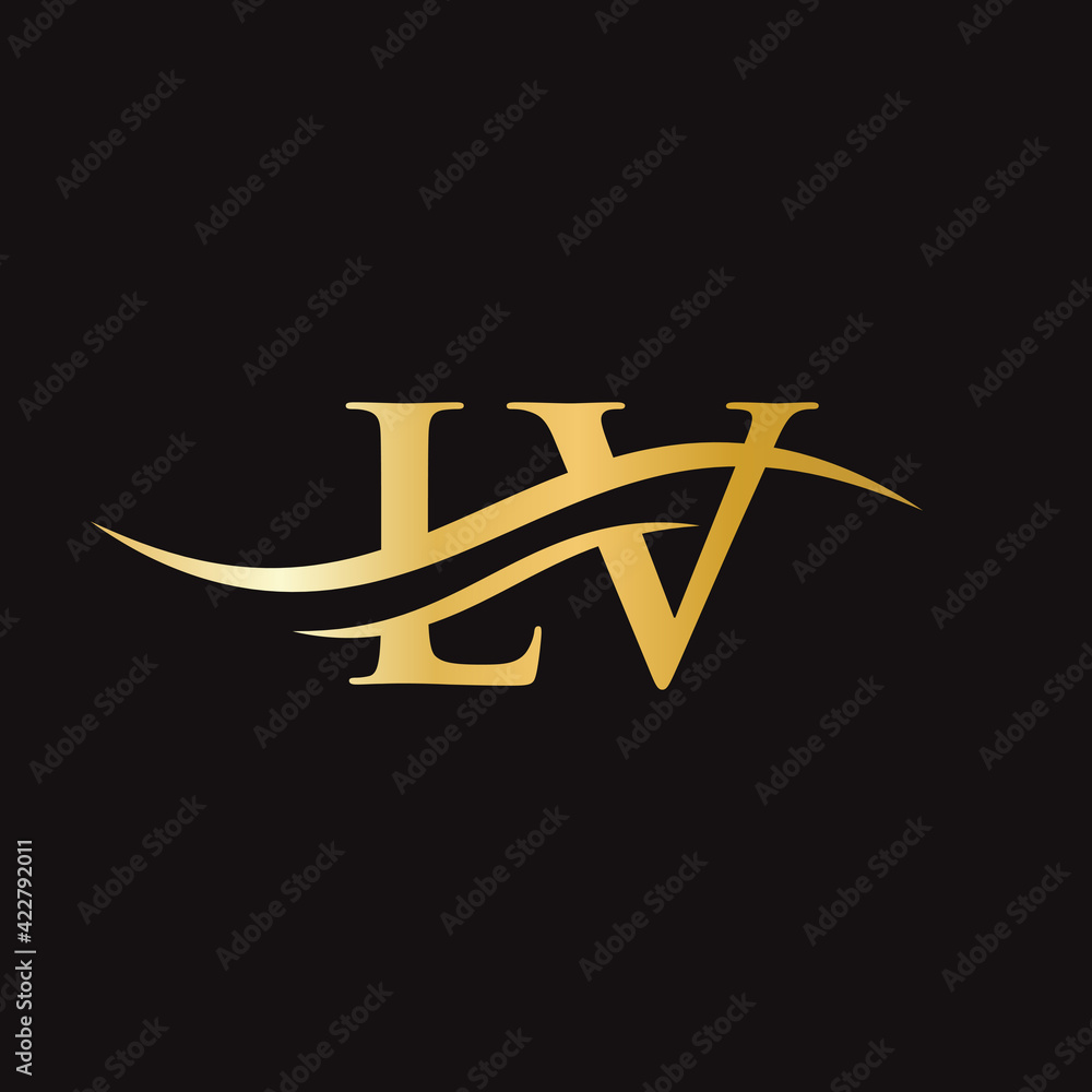 LV Linked Logo for business and company identity. Creative Letter LV Logo  Vector Stock Vector