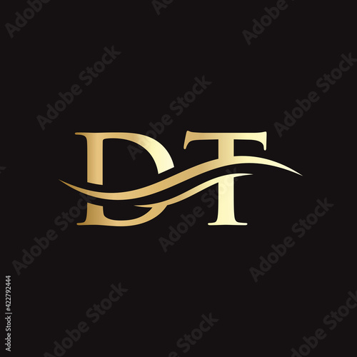 Creative DT letter with luxury concept. Modern DT Logo Design for business and company identity. photo