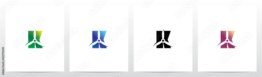 Propeller On Letter Logo Design K Propeller On Letter Logo Design K